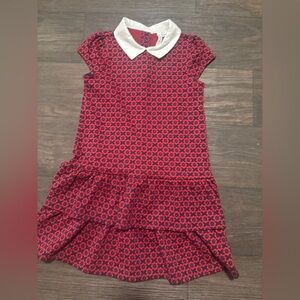 Janie & Jack Black Patterned Dress with White Collar